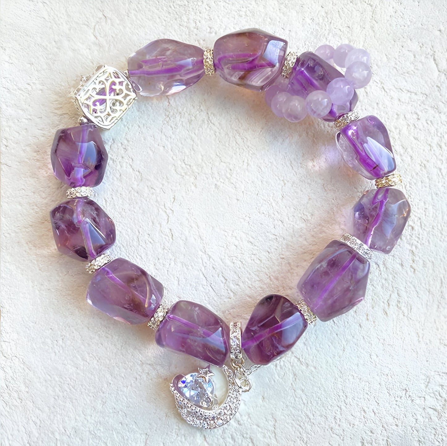 Amethyst Bracelet for Anxiety - Healing Crystals for Health - Best Amethyst Bracelet for Her