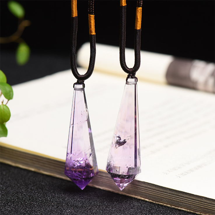 Harness Spiritual Energy with Our Amethyst Vogel Wand Necklace at Crystal Qi