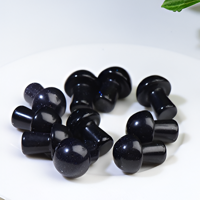 Blue Sunstone - Mushroom - Crystal for Strength & Courage - Crystal Qi