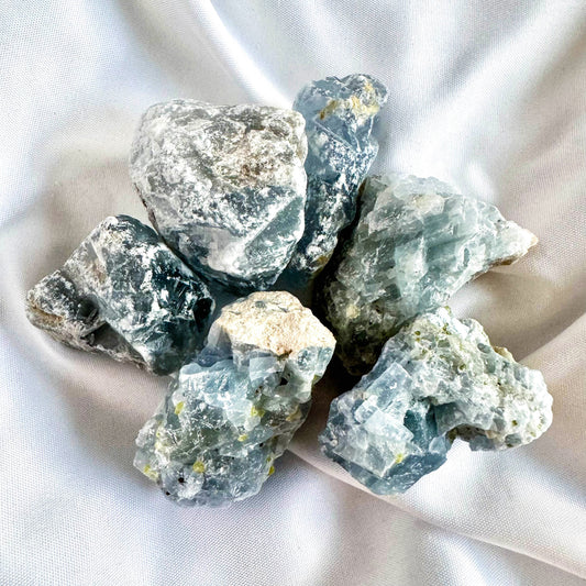 Celestite connects you to the angelic realms, bringing harmony, peace, and fostering clear communication and inner calm.