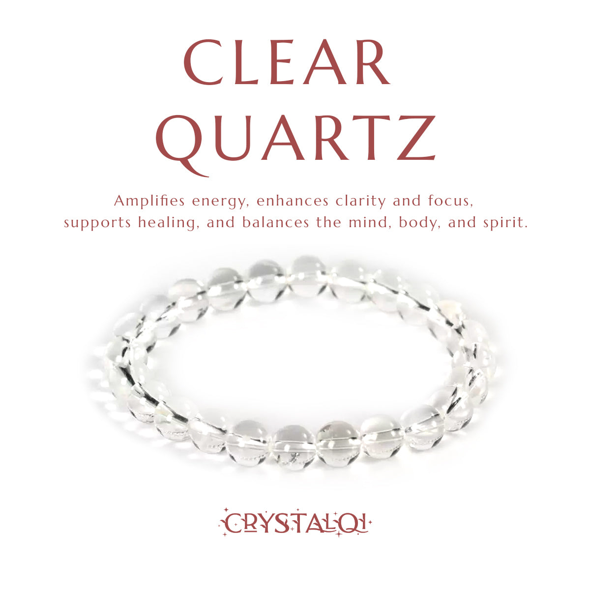 Clear quartz bracelet for amplify and clarity