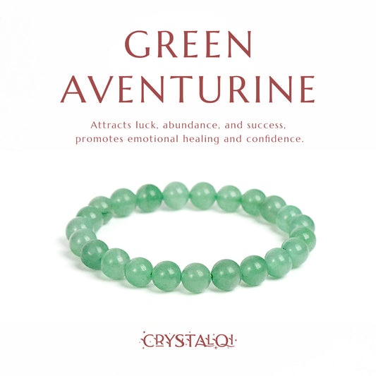 Green Aventurine Bracelet - Handmade Crystal Healing Bracelets UK - Crystal Qi