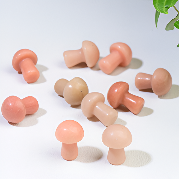 Peach Calcite - Mushroom - Crystal for Vitality & Passion - Crystal Qi