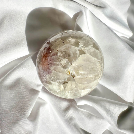 Pink Amethyst & Flower Agate - Druzy Sphere