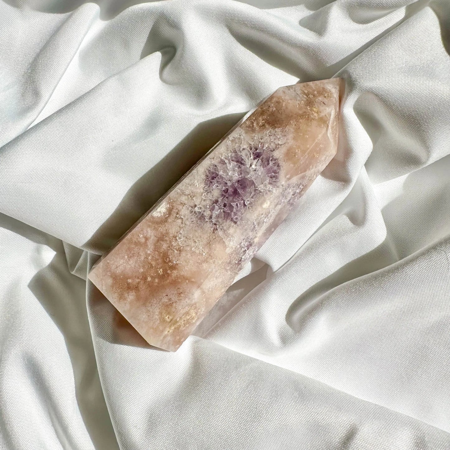 Pink Amethyst & Flower Agate - Druzy Tower - Type 2