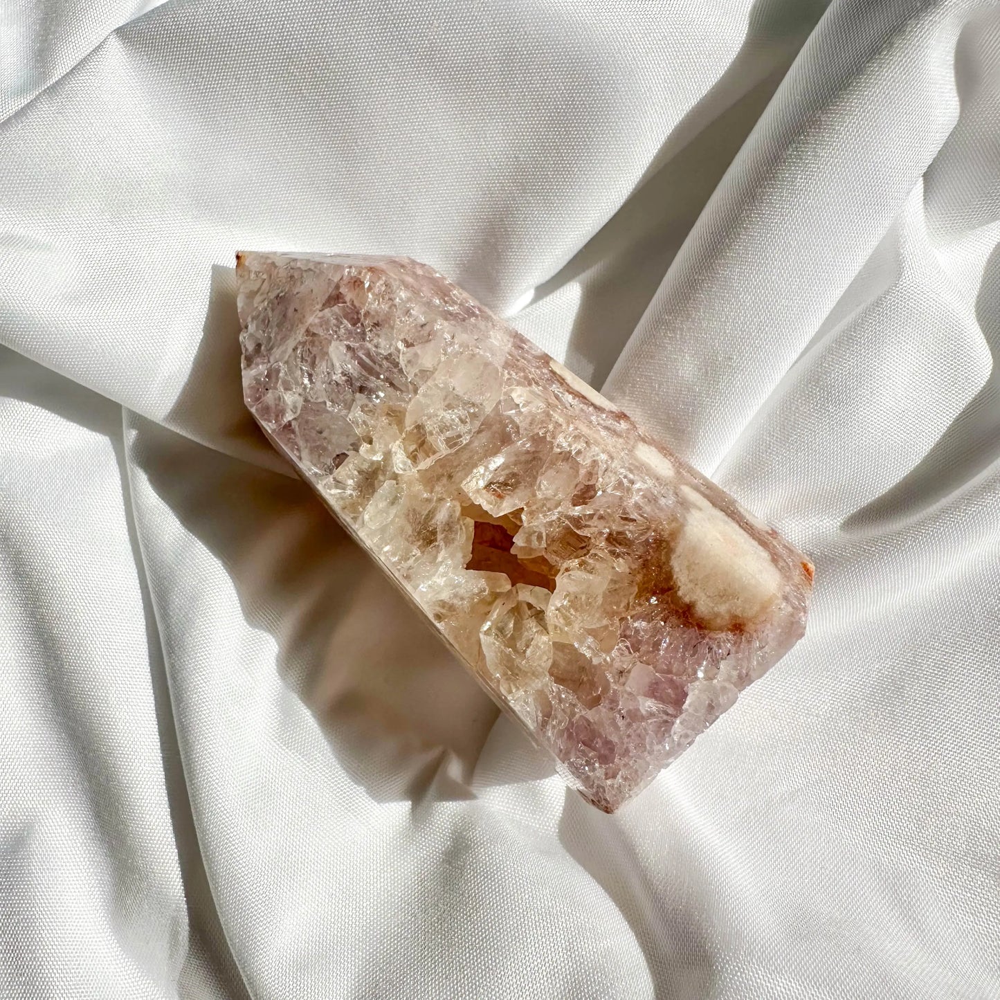 Pink Amethyst & Flower Agate - Druzy Tower - Type 4