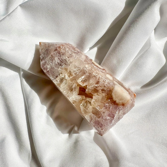 Pink Amethyst & Flower Agate - Druzy Tower - Type 4