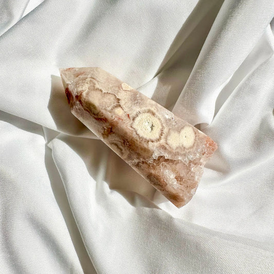 Pink Amethyst & Flower Agate - Druzy Tower - Type 6