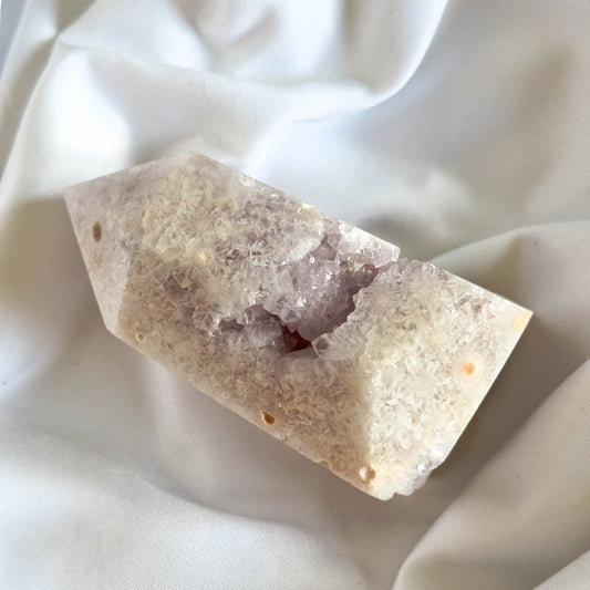 Pink Amethyst & Flower Agate - Druzy Tower - Type 7