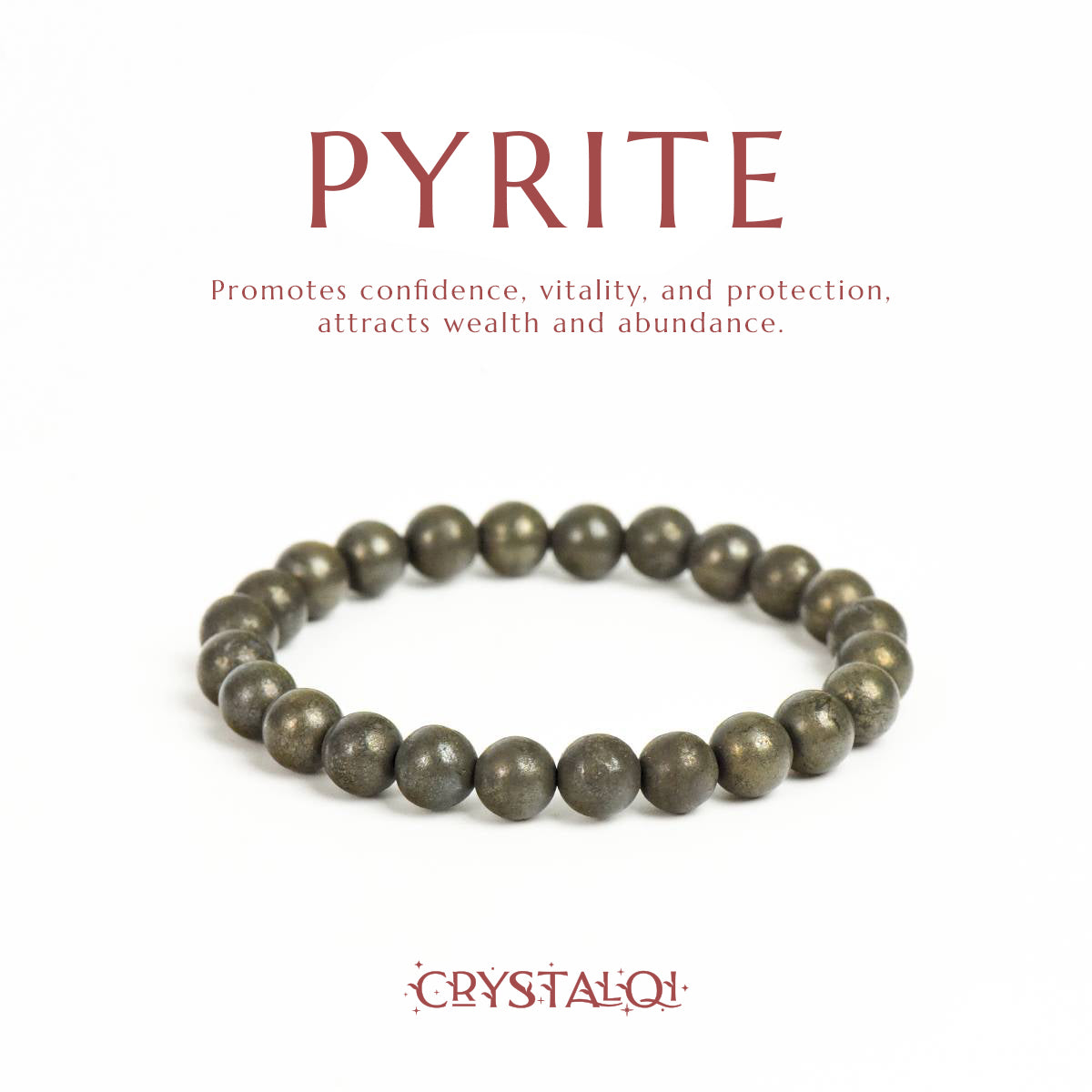 Pyrite Bracelet - Healing Crystal Bracelets UK - Crystal beaded bracelets for women - Crystal Qi