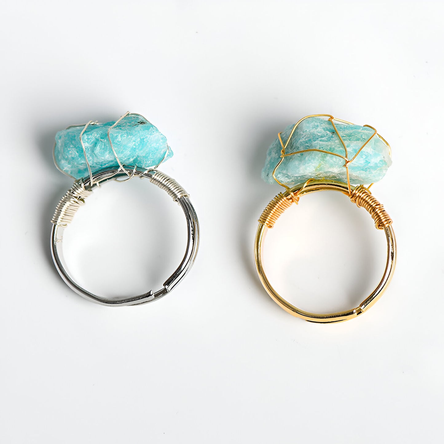 Embrace Harmony and Calmness with Our Raw Amazonite Ring - Crystal Qi