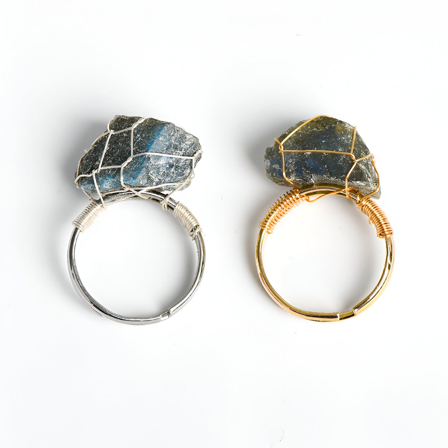 Embrace Magic and Intuition with Our Raw Labradorite Ring - Crystal Qi