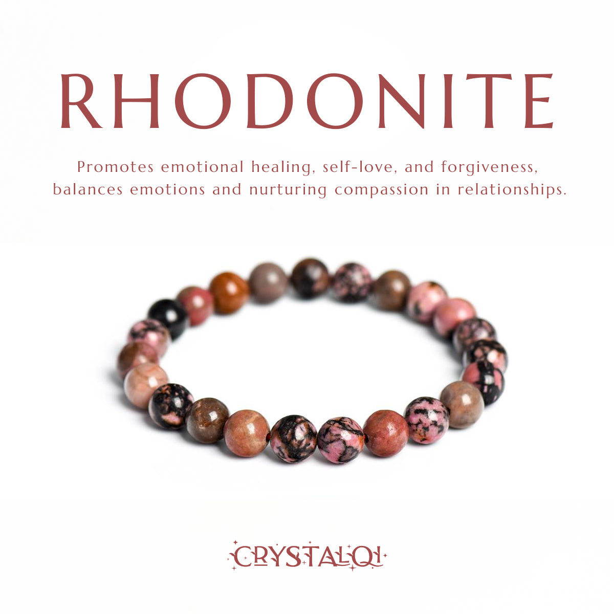 Rhodonite Bracelet - Crystal Bracelets For Women UK - Crystal Qi