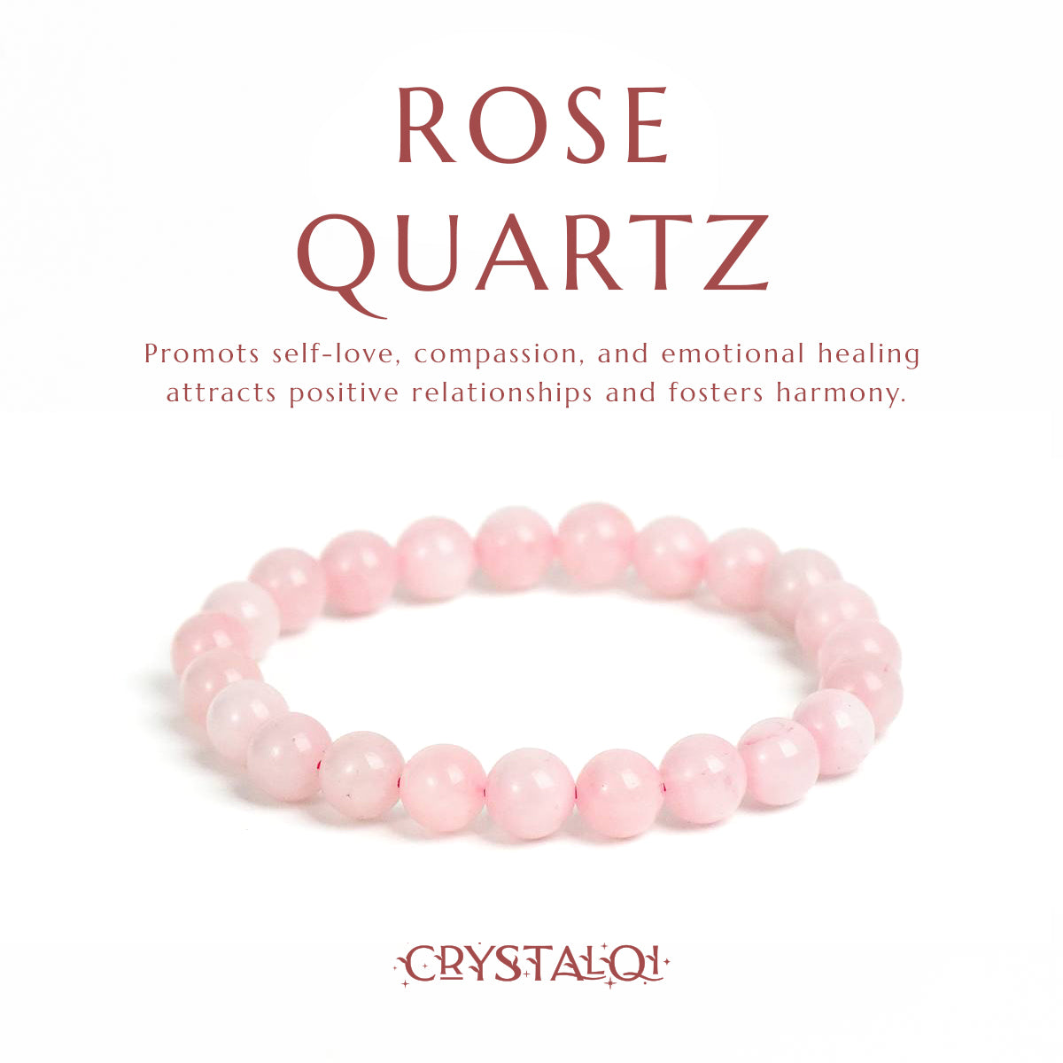 Rose Quartz Bracelet- Healing Crystal Bracelet For Love - Crystal Qi