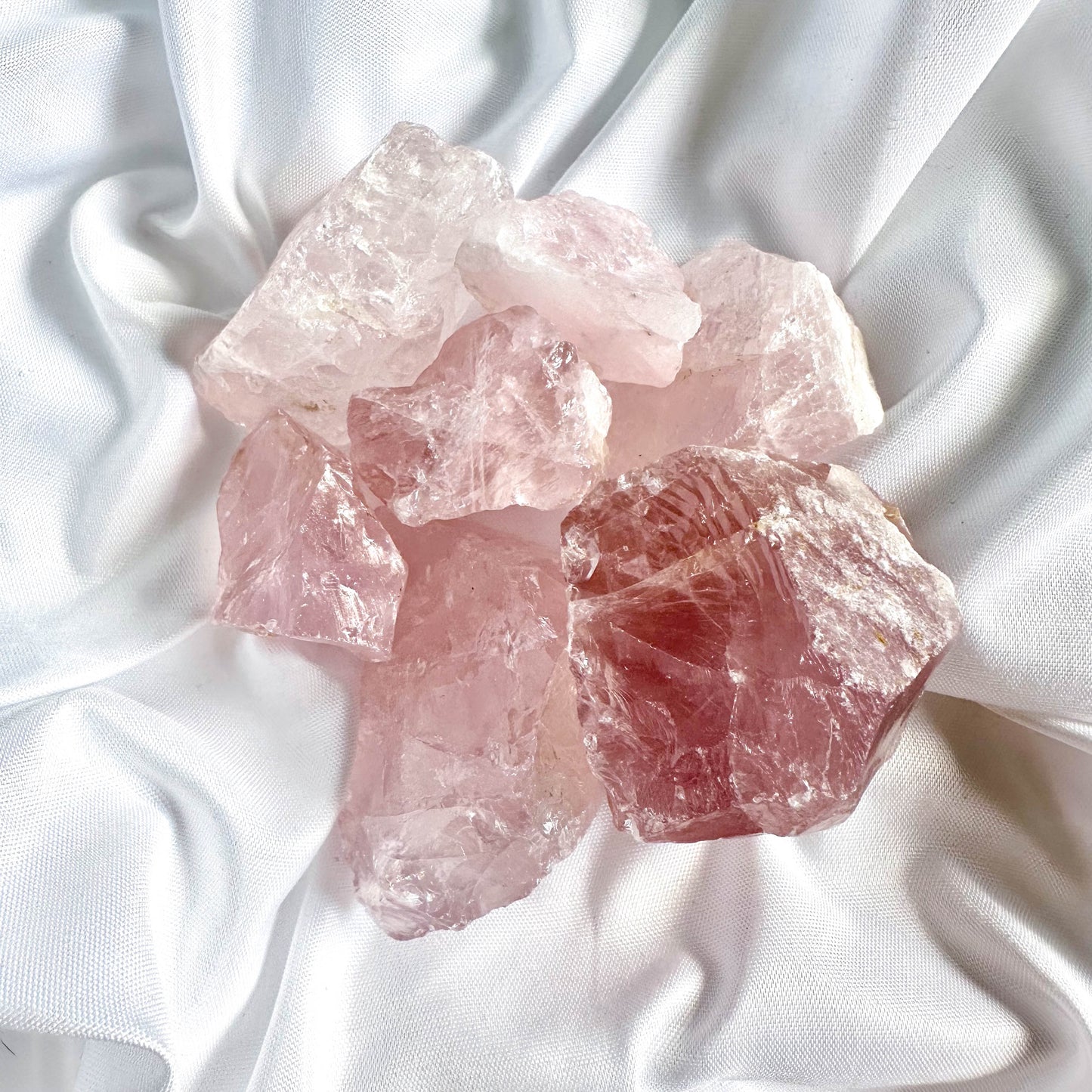 Rose Quartz - promotes self-love, attracts love from others - brings a sense of peace and calm