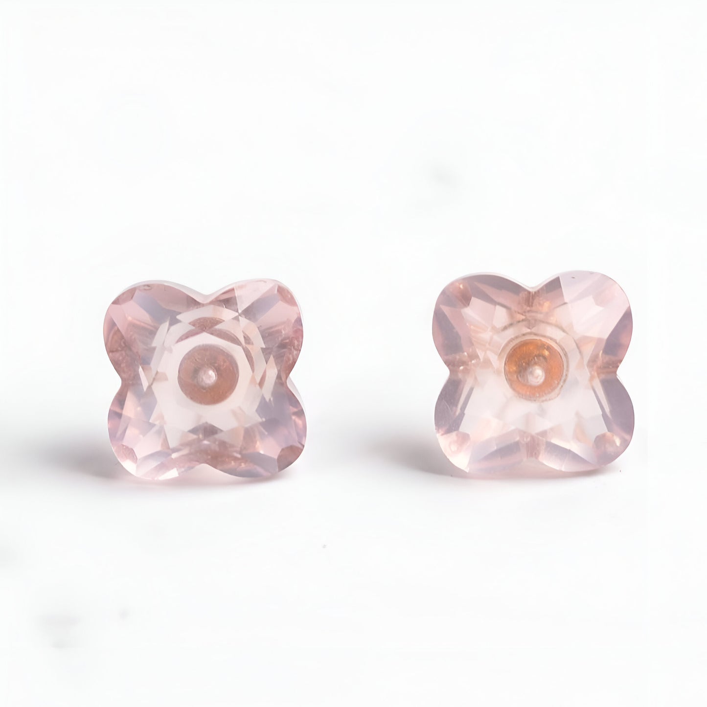 Rose Quartz Flower Stud Earring - Promote love and Self-compassion - Crystal Qi