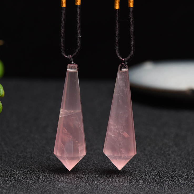 Nurture Your Heart with Our Rose Quartz Vogel Wand Necklace - Crystal Qi