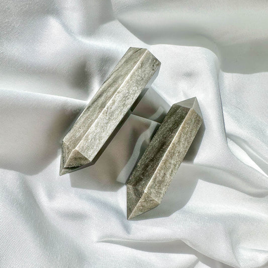 Silver Sheen Obsidian - Tower - Crystal for Strength - Crystal Qi