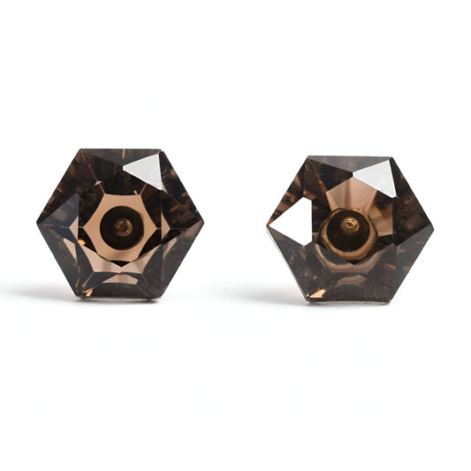 Smoky Quartz Stud Earrings, elegant and protective accessories crafted with the grounding energy of smoky quartz. These earrings feature genuine smoky quartz gemstones, delicately set in sterling silver or gold-plated studs for a sophisticated and refined look.