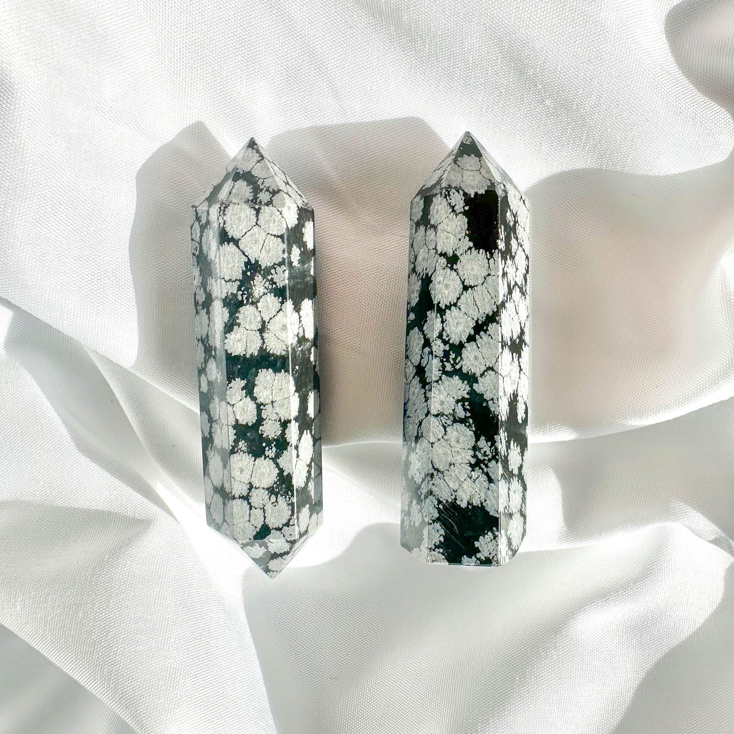 SnowflakeObsidian-Point - Best Healing Crystal Gift for Her - Crystal Qi