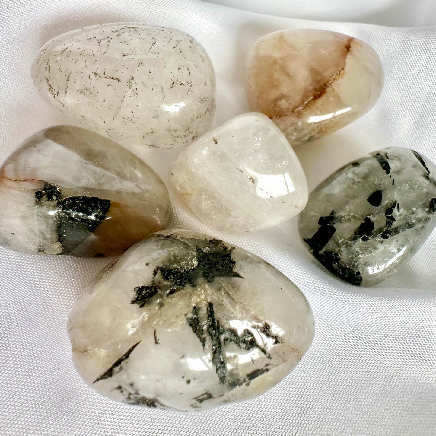 Tourmaline Quartz - Tumble Stone for Grounding and Protection - Crystal Qi