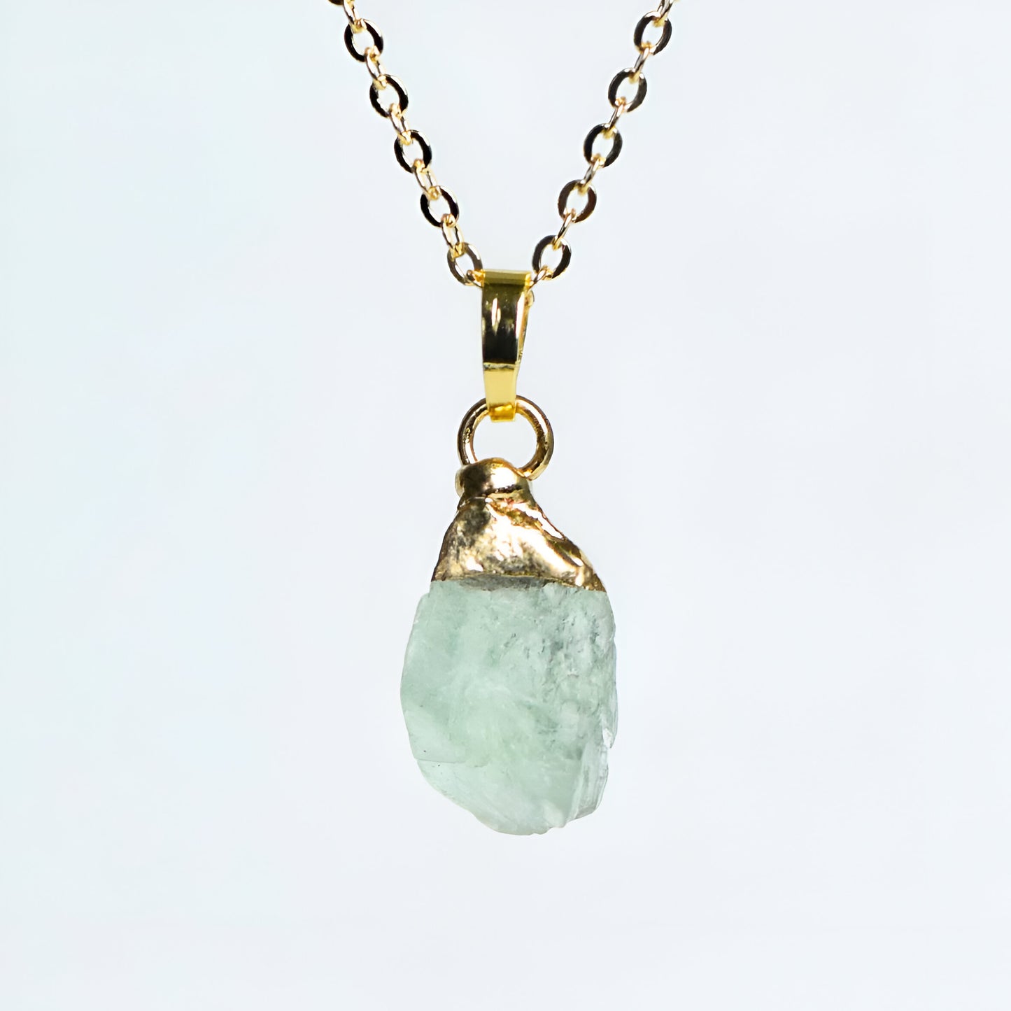 Find Balance and Clarity with Our Raw Fluorite Necklace - Crystal Qi