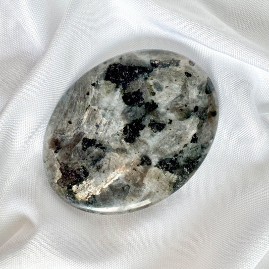 Black Moonstone - Worry Stone for Intuition & Balance - Crystal Qi