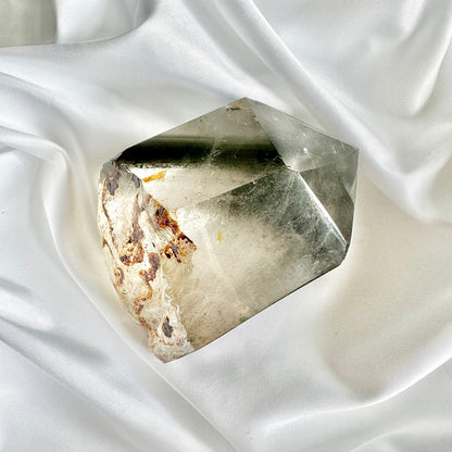 The obelisk shape allows Green Phantom Quartz to direct its transformative energy upward, perfect for enhancing meditation and personal growth.