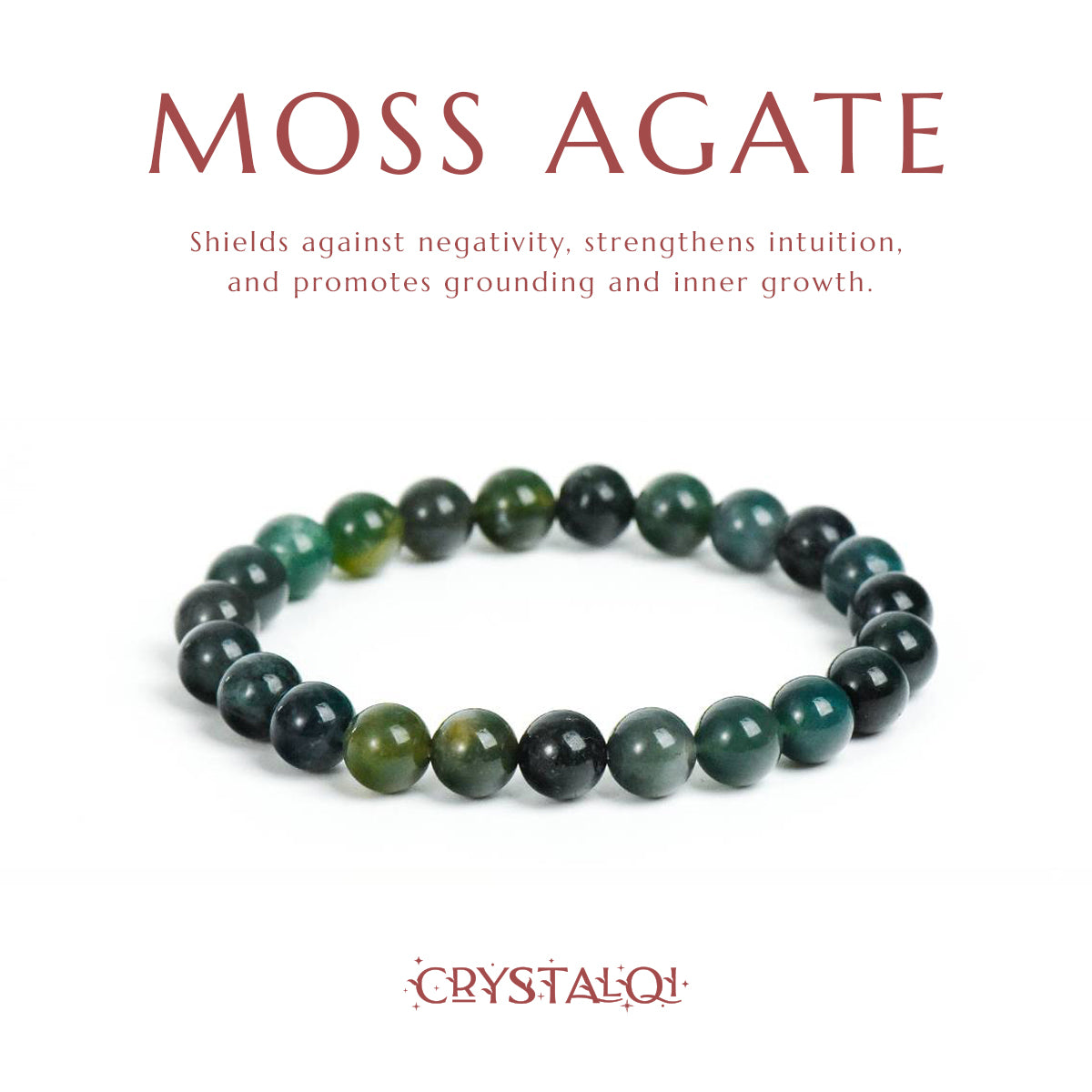 Moss agate bracelet for intuition 