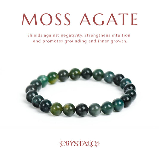 Moss agate bracelet for intuition 