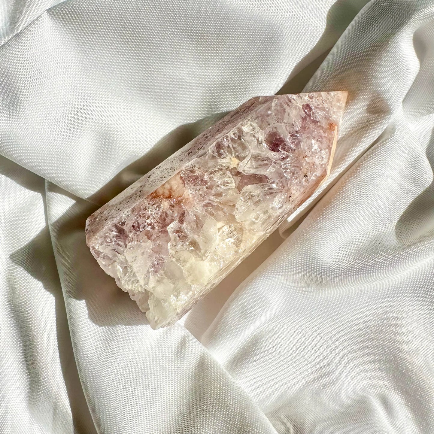 Pink Amethyst & Flower Agate - Druzy Tower - Type 4 - Crystal Qi - Crystals for healing and calming