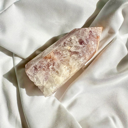Pink Amethyst & Flower Agate - Druzy Tower - Type 4 - Crystal Qi - Crystals for healing and calming