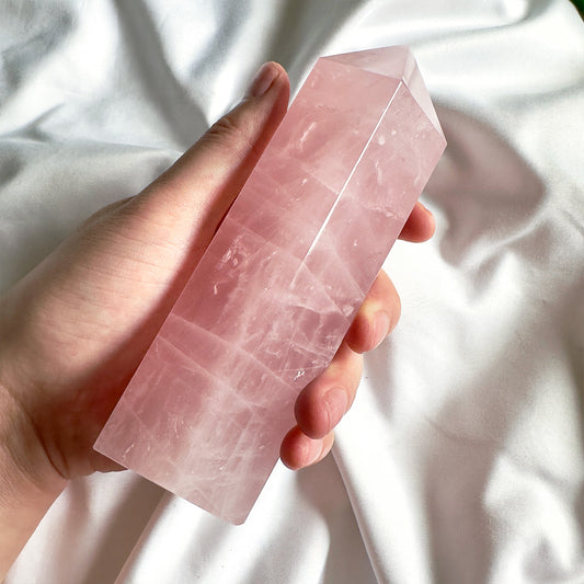 The Rose Quartz Tower is known as the Stone of Unconditional Love, radiating gentle, nurturing energy that supports emotional healing and deep inner peace.