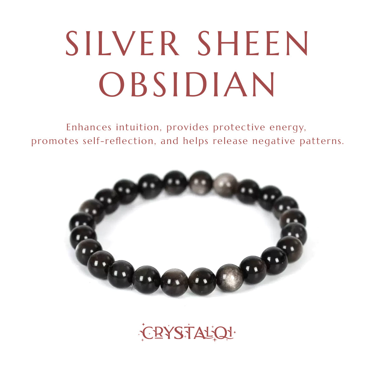 Silver Sheen Obsidian bracelet for intuition and protection