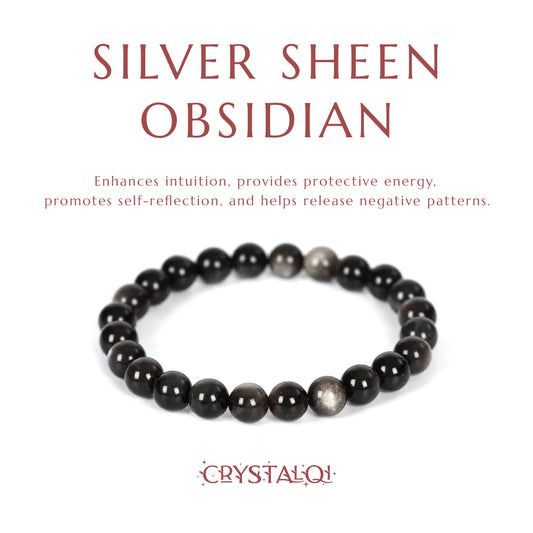 Silver Sheen Obsidian bracelet for intuition and protection