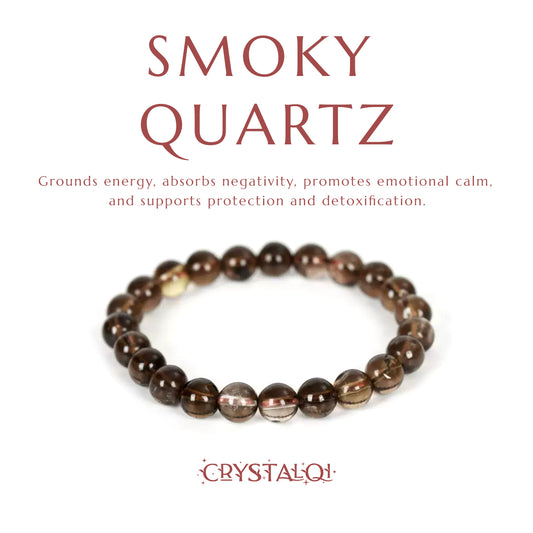 Smoky quartz beaded bracelet for protection